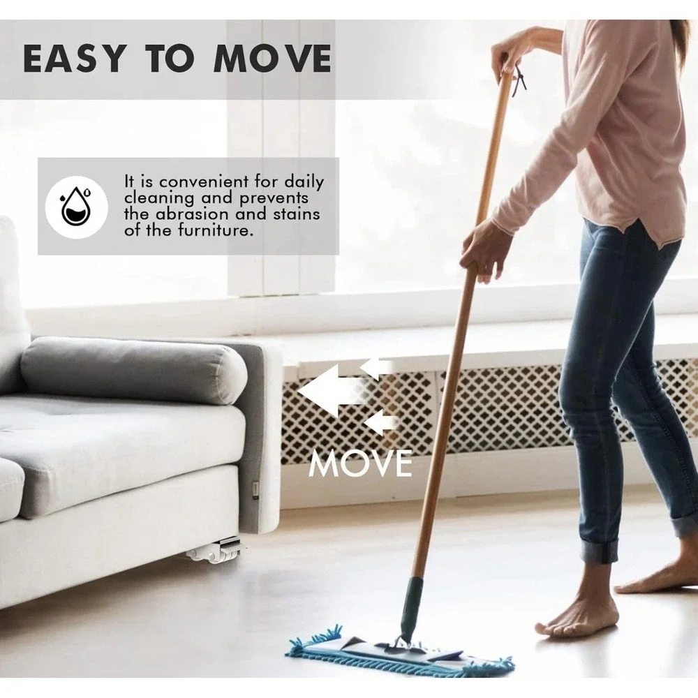 SPACEKEEPER Appliance Furniture Dolly White Adjustable Washer Dryer Base Rolling